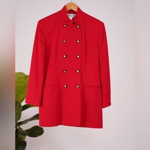 Red blazer for Christmas, sizes medium. Like new. Vtage red long blazer